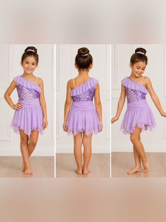 Revolution Other - Revolution Dancewear Lilac Sequin One Shoulder Dance Costume MC